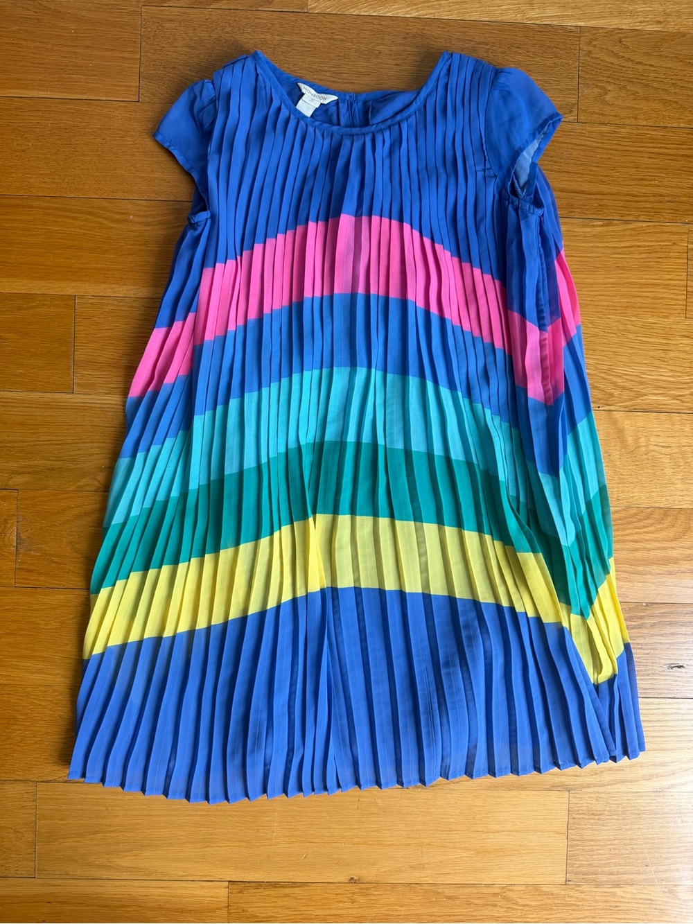 Monsoon Royal Blue/Multivolor Pleated Dress
